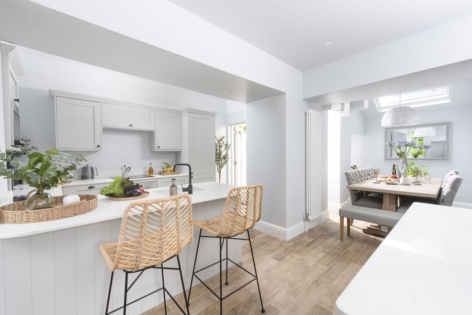 The Bright, spacious Kitchen/ Diner with lots of seating - The Elms