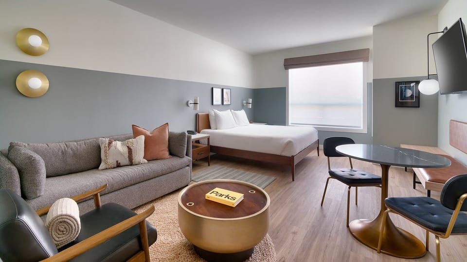Relax with friends in a roomy suite-style layout.
