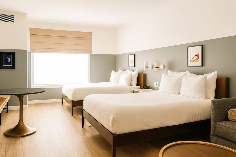 Unwind in crisp linens and bright, airy comfort.