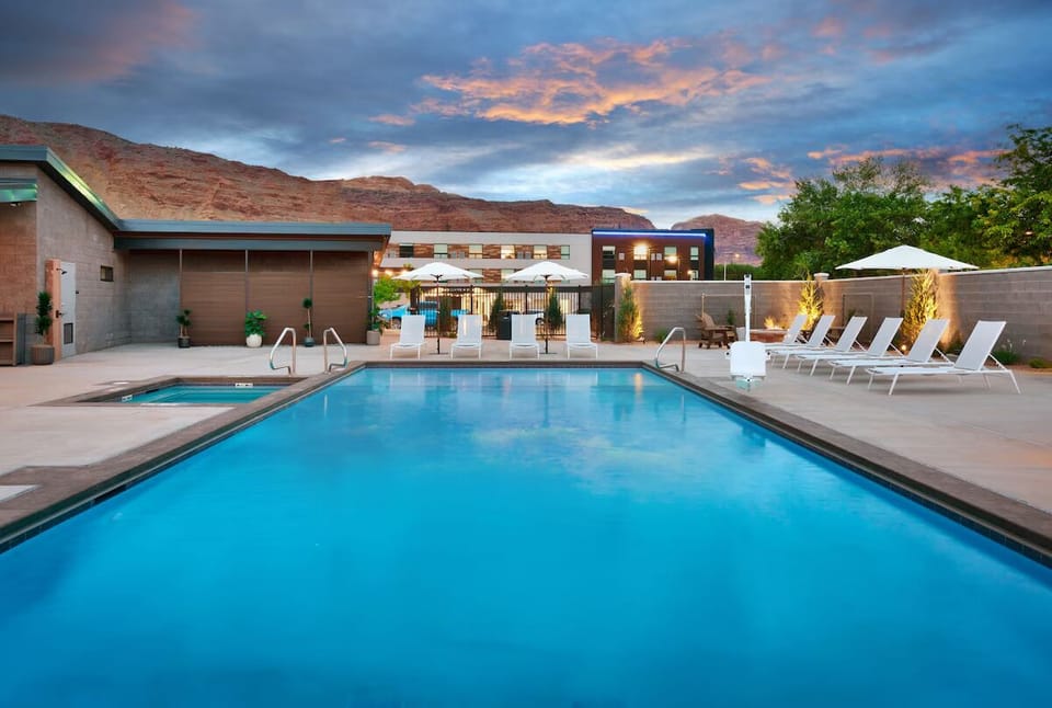 Dive into the sparkling pool with wide-open desert views