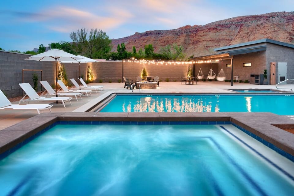 Sink into the bubbling hot tub after a sun-soaked day