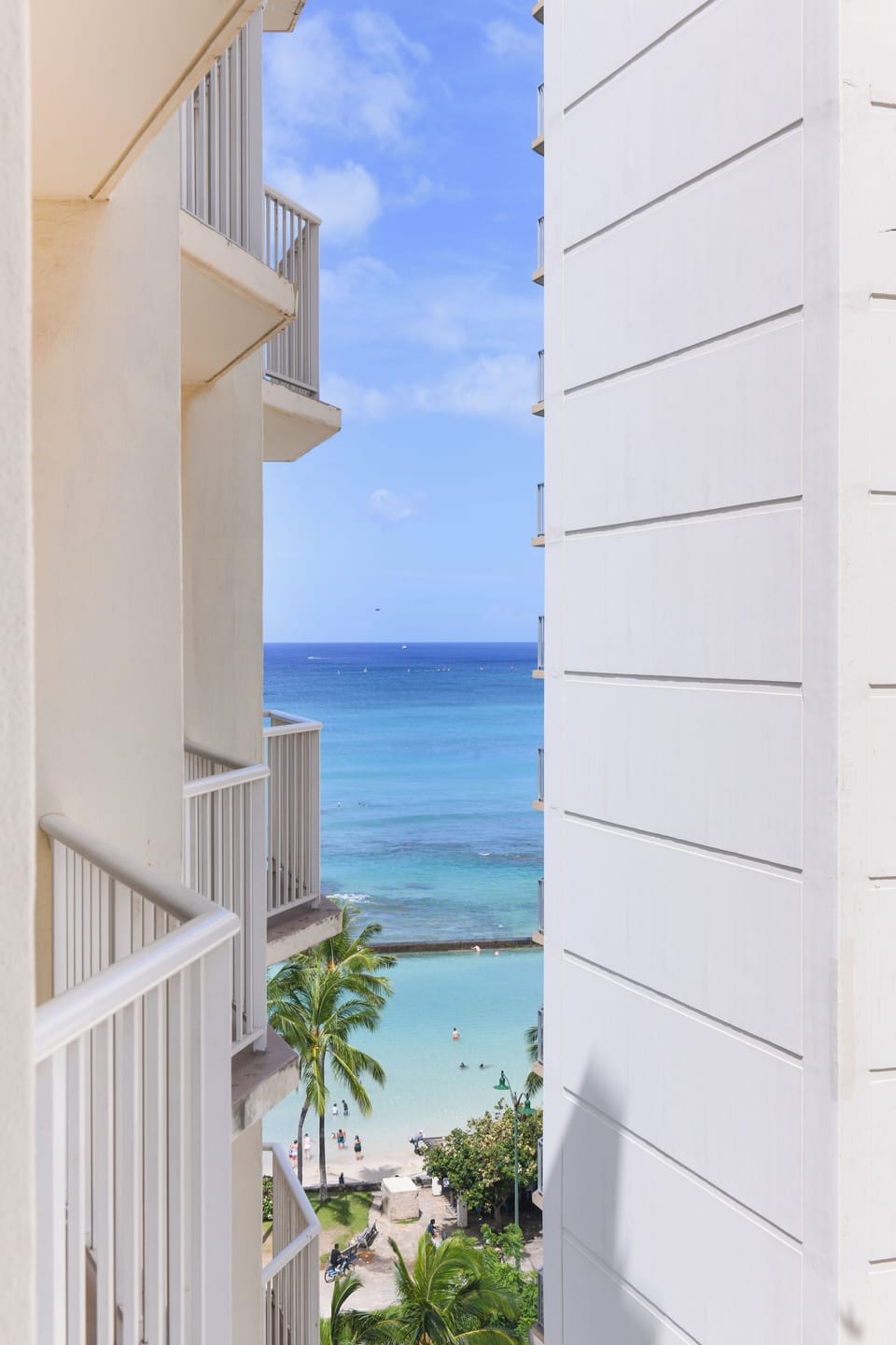Peek out to turquoise water and feel instantly on vacation.