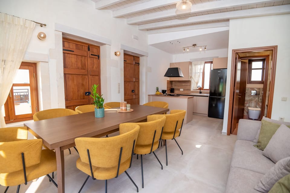 Open plan dining area, kitchen and living room on ground floor.