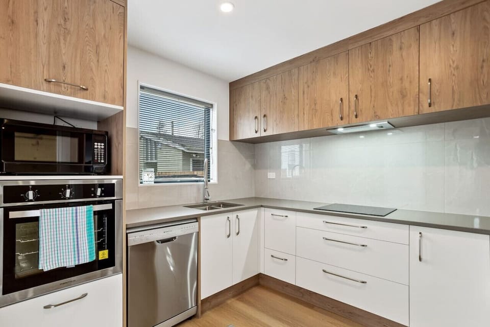 There is plenty of prep space in the kitchen.