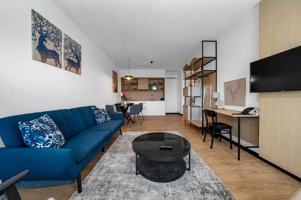 Comfortable Living Room with Sofa Bed and Smart TV | Book Now with RENTUJEMY