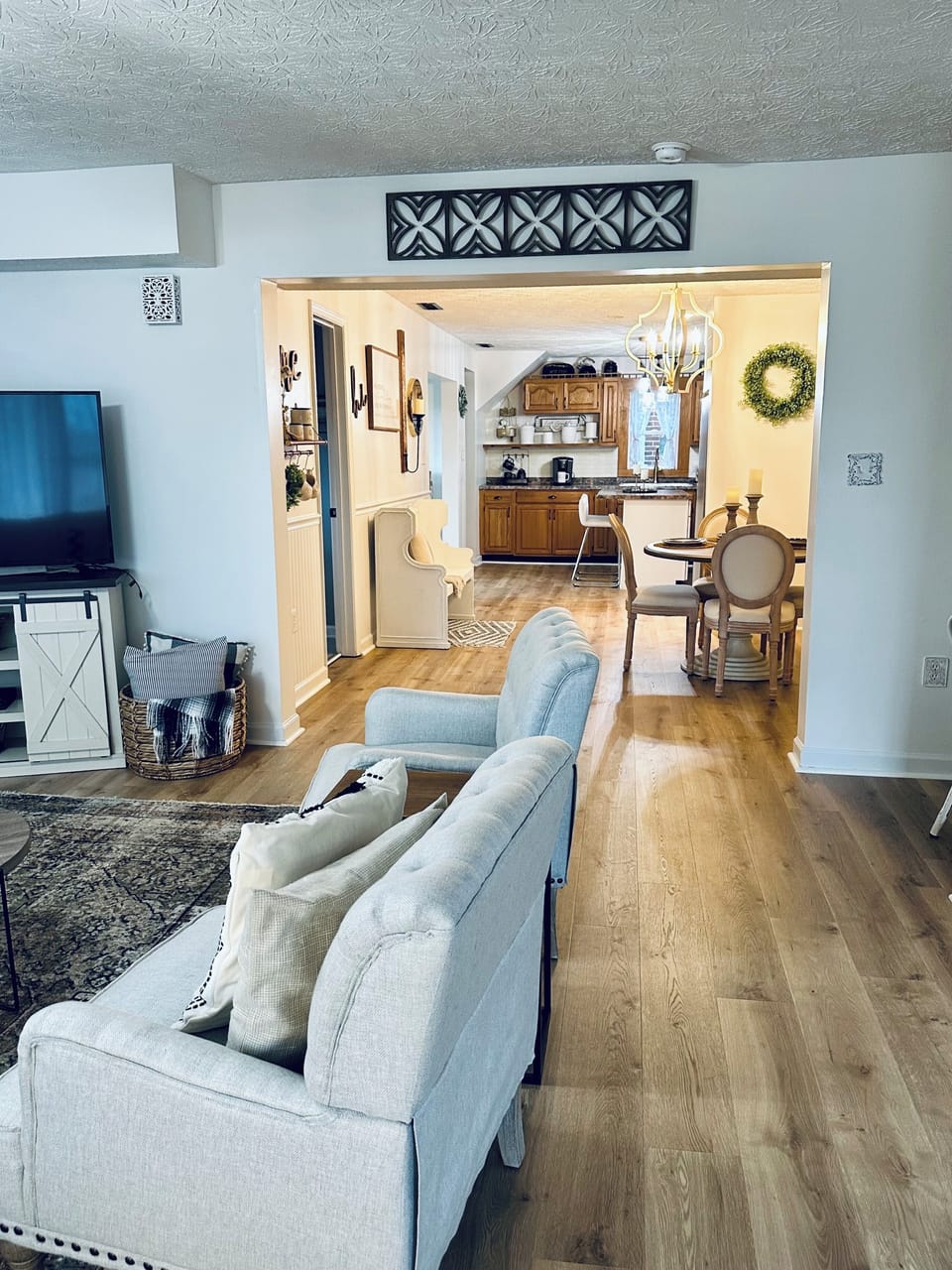 Open floor concept with updated floors for 2024!