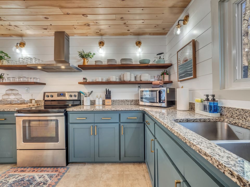 Fully stocked Kitchen with everything you could ever need to cook any meal.  
