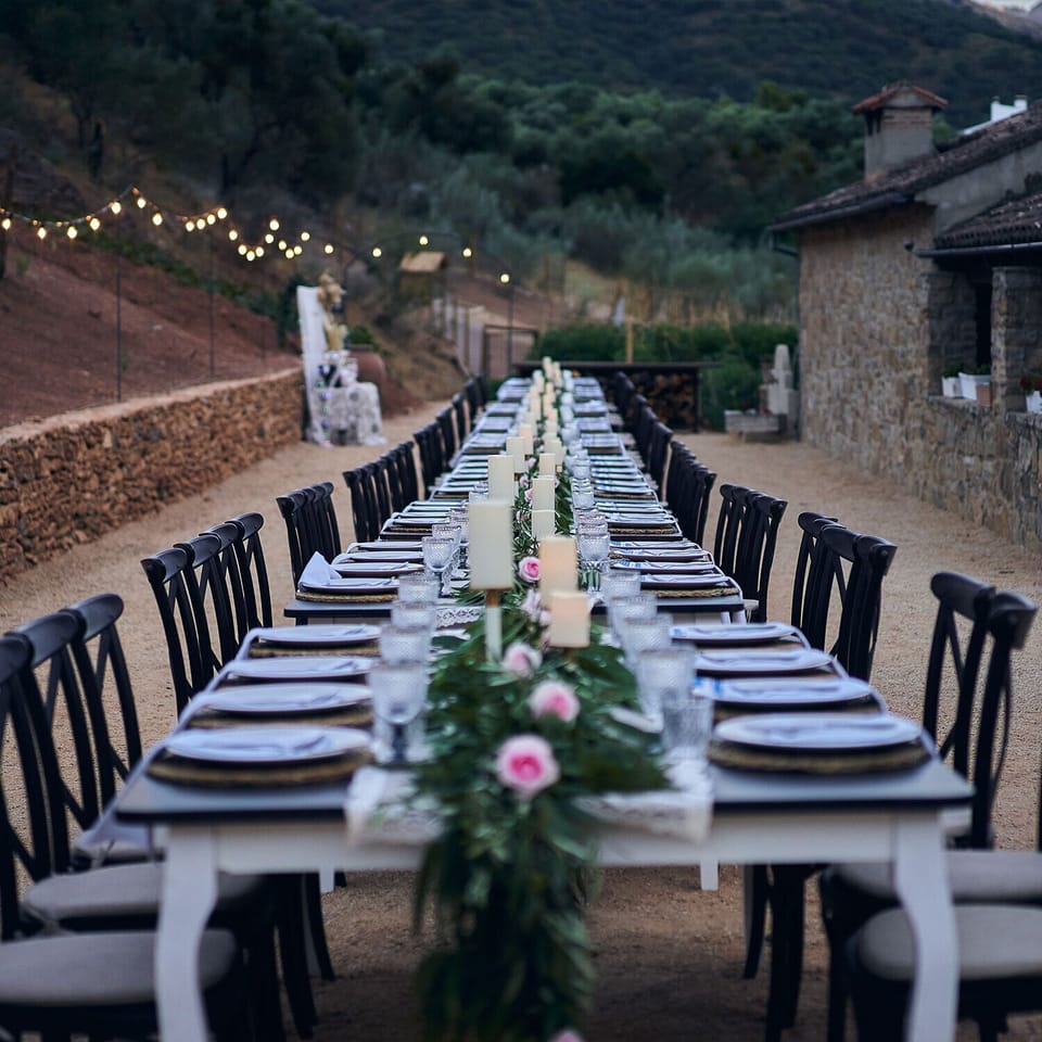 Outdoor banquet area