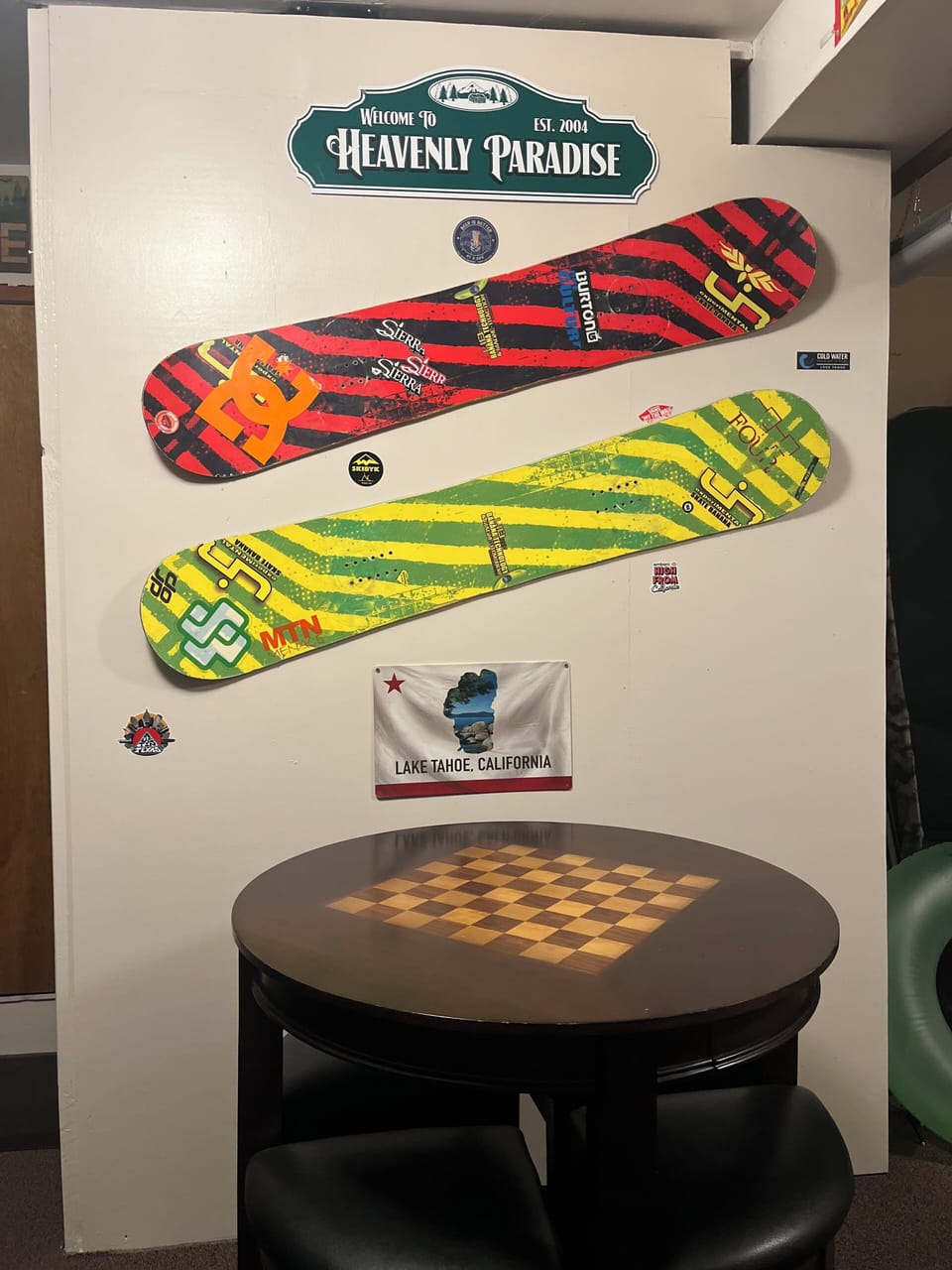 Garage game room chess/ checkers table