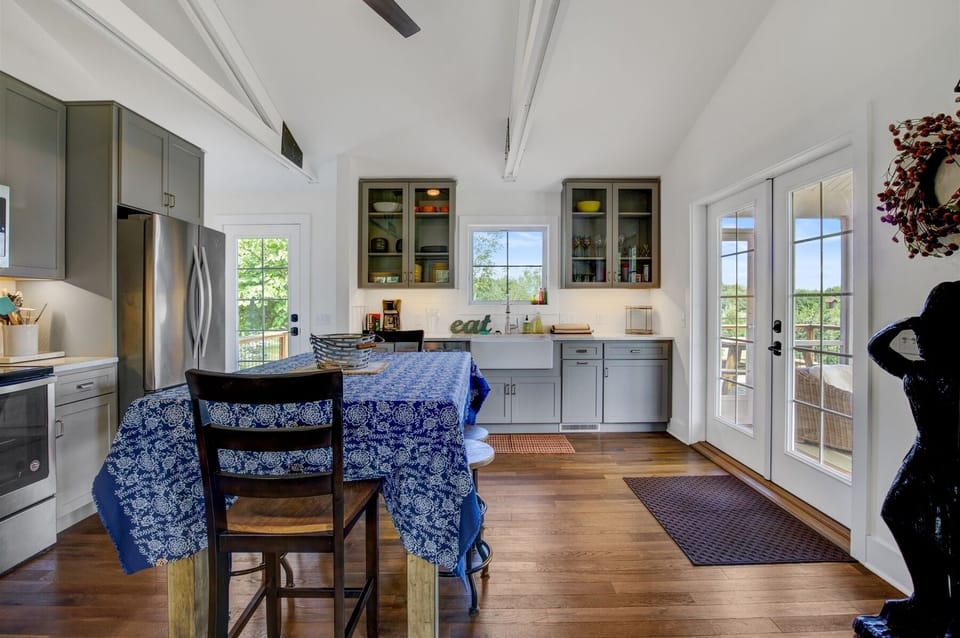 Eat in kitchen with everything you need for a meal at home