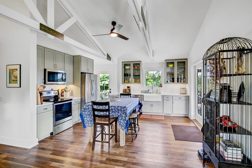 Eat in kitchen with everything you need for a meal at home