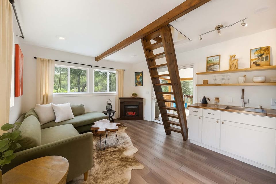 Loft vibes, comfy seating, and lots of natural light—what’s not to love?