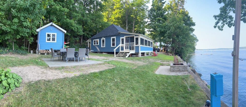 View of the cottage plus bunk house 