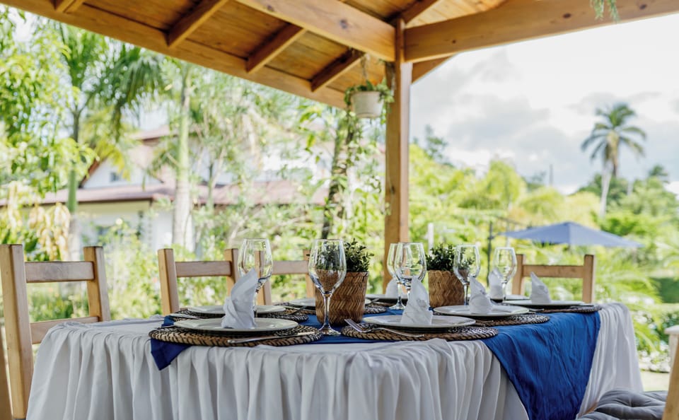 Outdoor banquet area