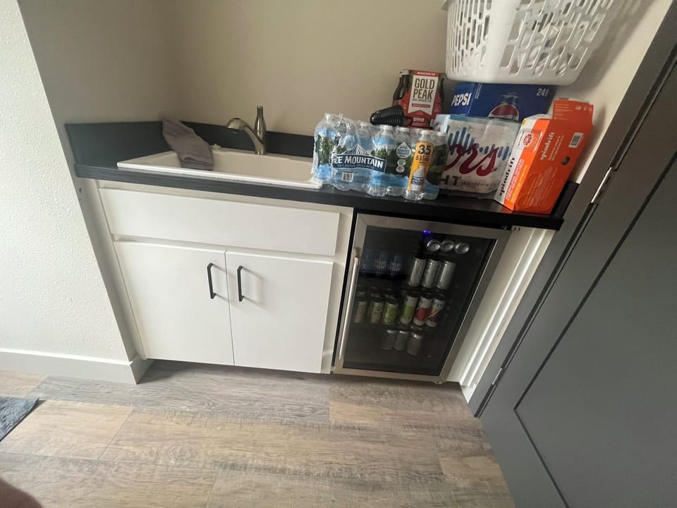 Utility Room with Beverage Refrigerator