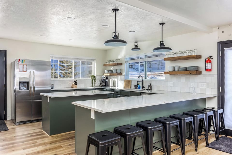 bar countertop with seating for 8