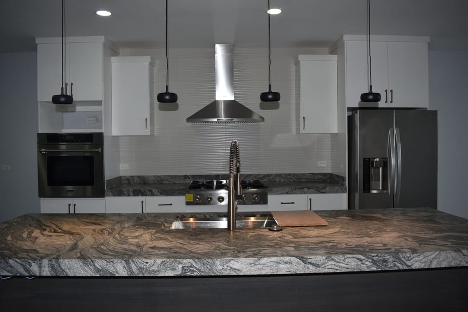 Granite counter top and stainless steel appliances