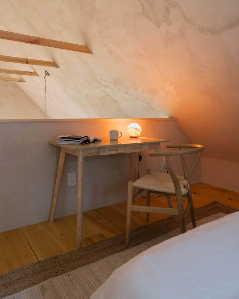 The work area (part of the loft bedroom).