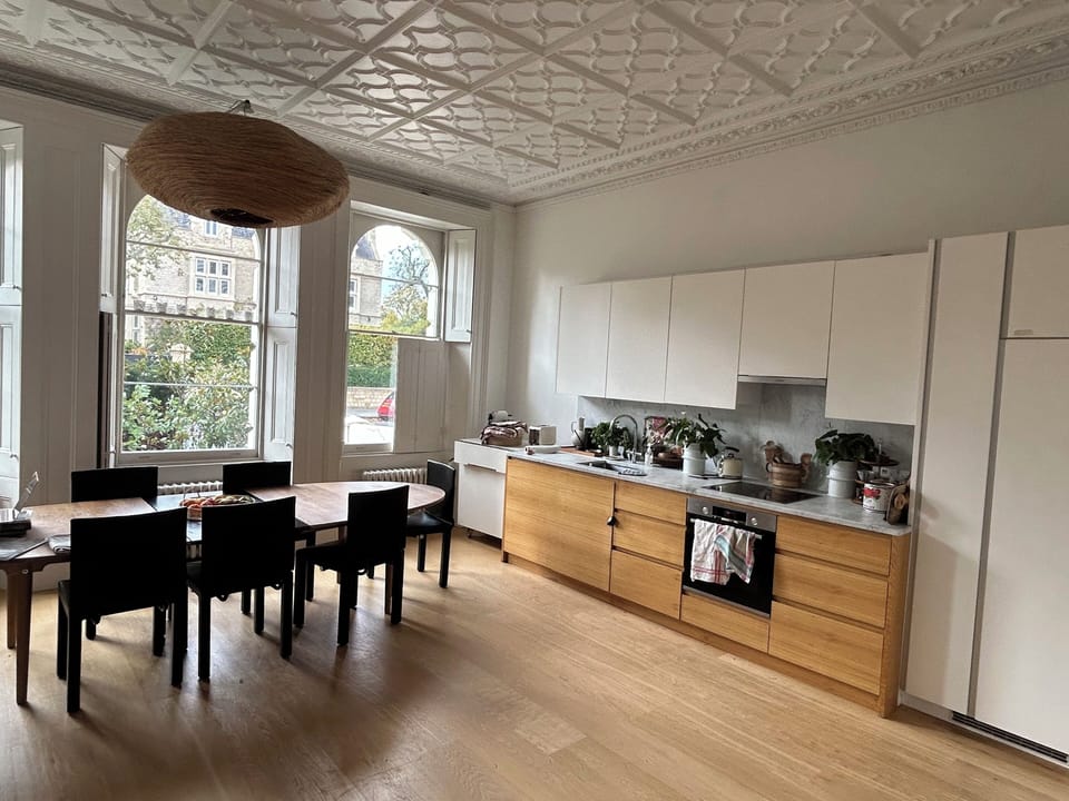 Kitchen with huge windos and light 
