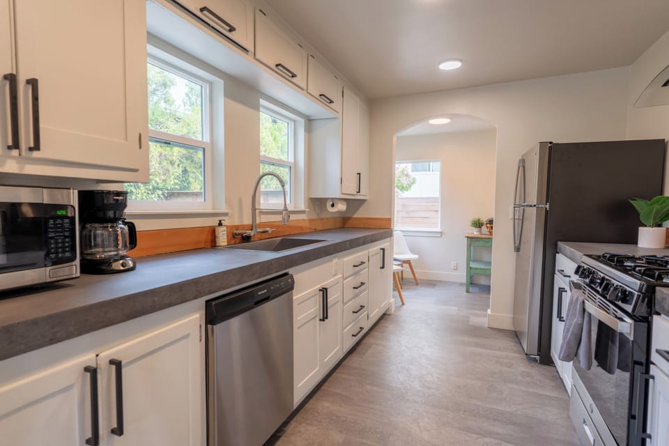 Kitchen view to reading nook