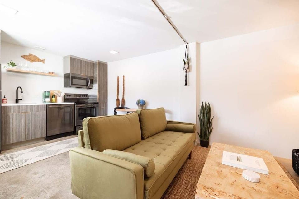The thoughtfully designed open-concept layout maximizes space and comfort, blending industrial design with cozy, upscale finishes.