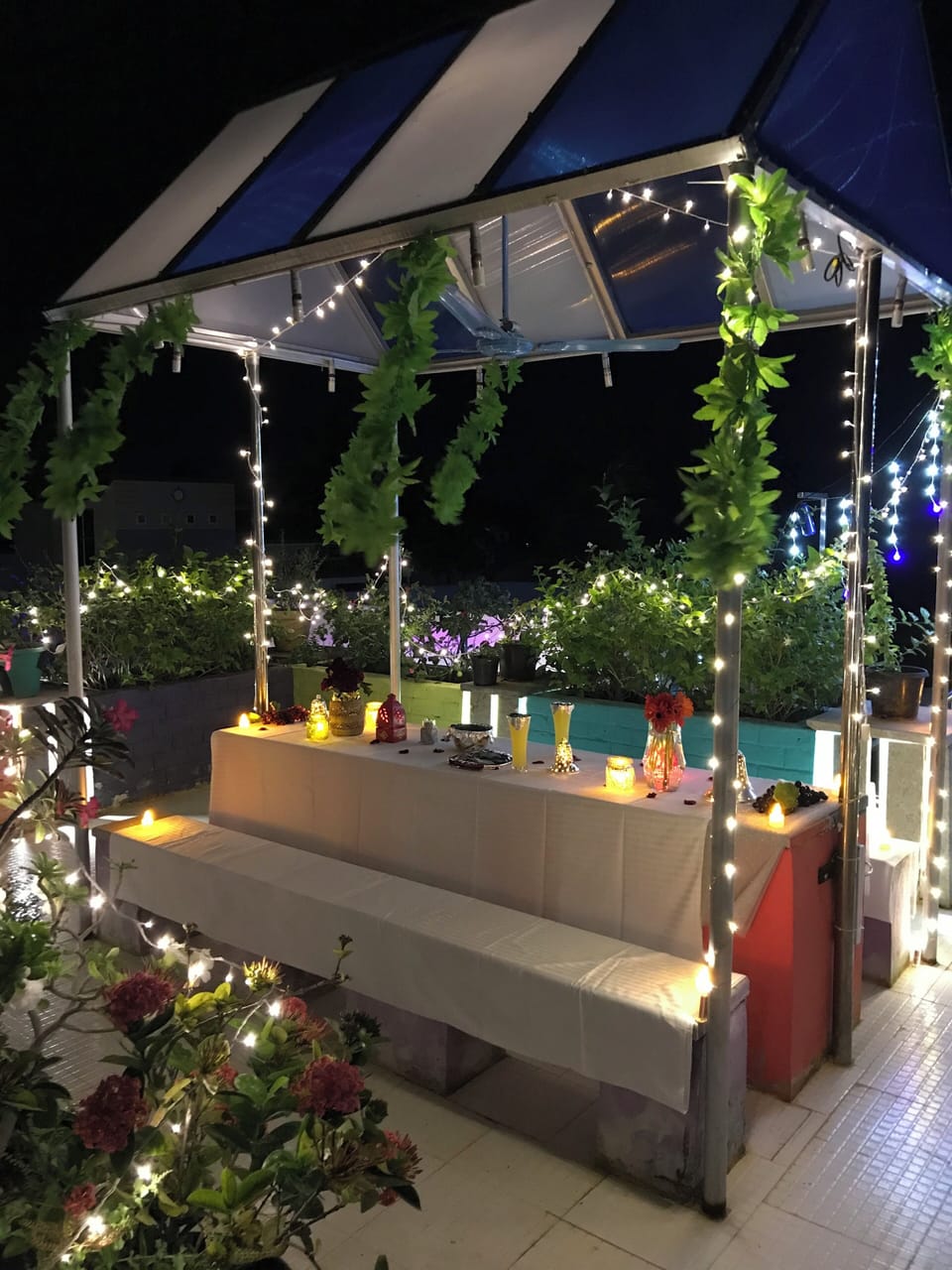 Outdoor banquet area