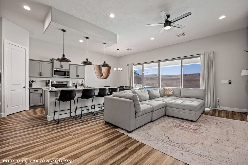 The perfect gathering space! Watch the big game on the 75” 4K TV