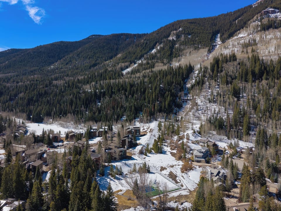 Timber Falls complex is nestled against the side of the mountain