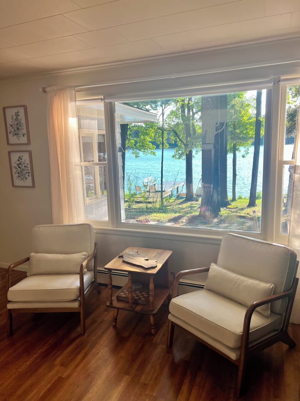 Living room lake view