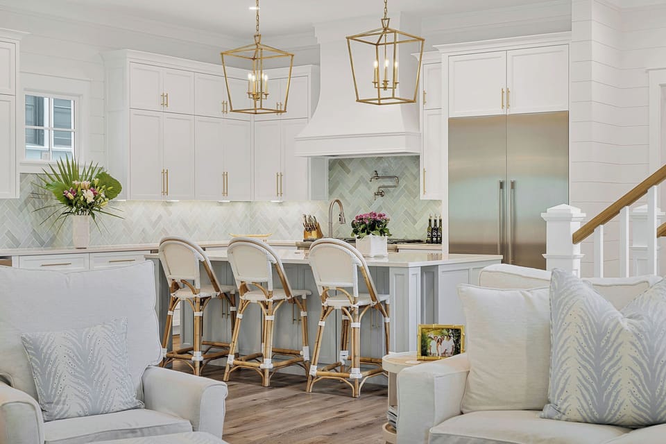 The stunning kitchen is as well equipped as it is beautiful.