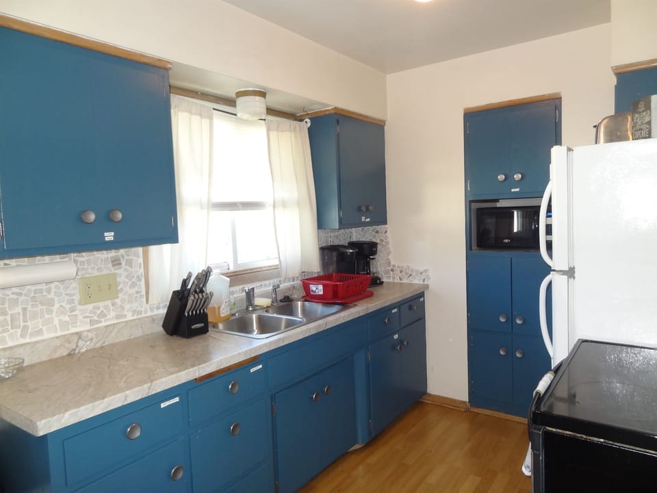 Kitchen stocked with most essentials, Keurig and regular coffee makers