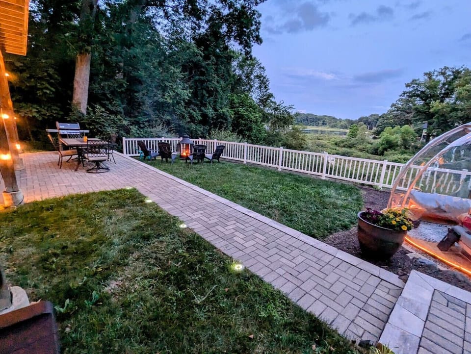 Newly added Adirondack chairs! We are preparing for the fall season. After a day at the dunes or exploring downtown Valparaiso, come back & hang out in our outdoor living room with a unique dome experience, a roaring fire, or jump in the hot tub.