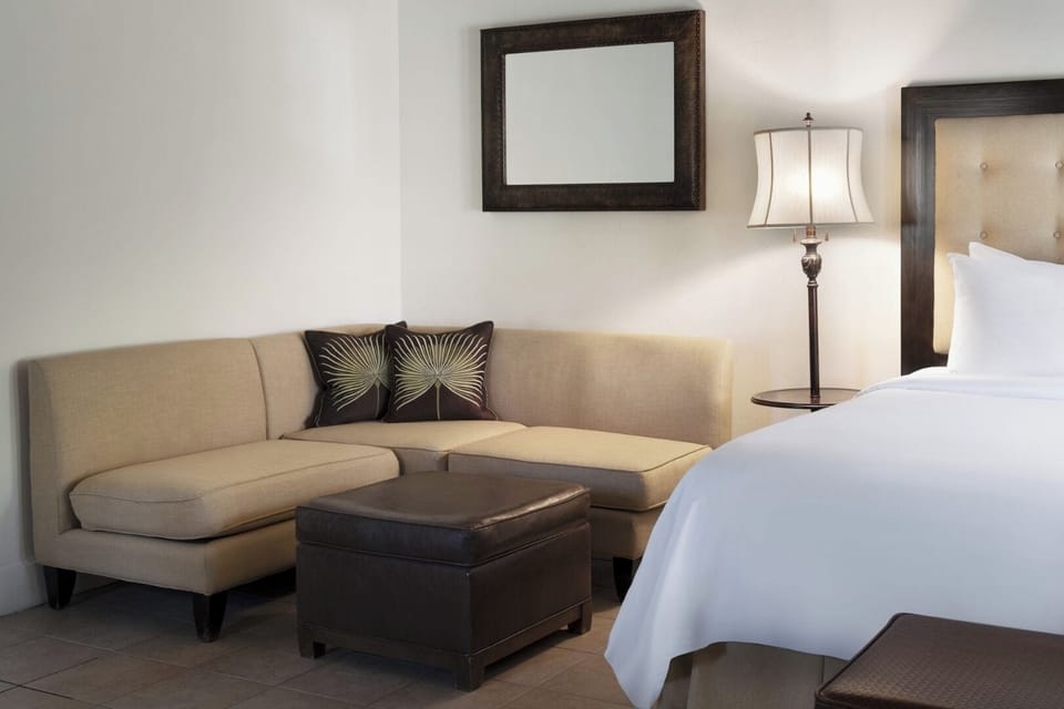 Lounge comfortably with a cozy sofa nook for reading and chatting.