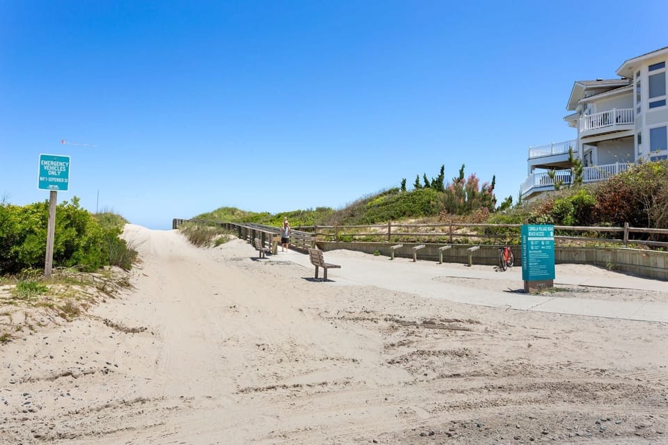 The beach is just a short walk away when you stay at Blue Water!