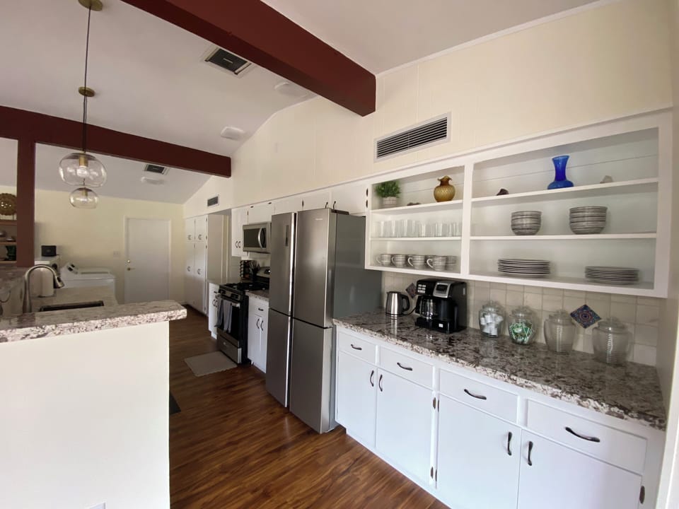 The kitchen as seen as you walk into the home.
