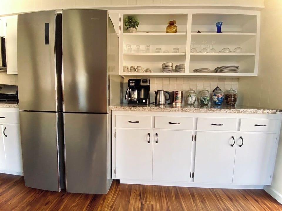 New appliances throughout the open plan kitchen makes it easier to find things