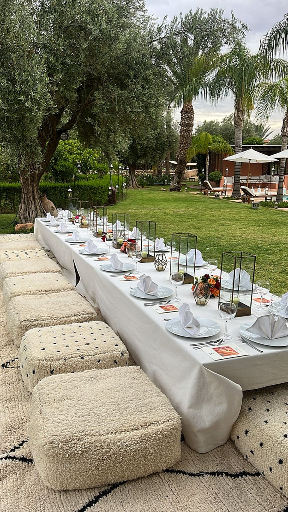 Outdoor banquet area