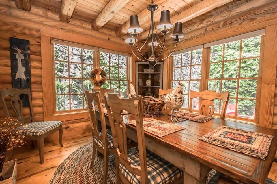 Dining area with a big window