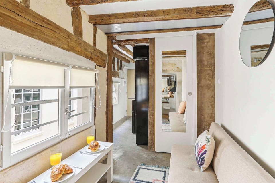 The open-plan living and dining area