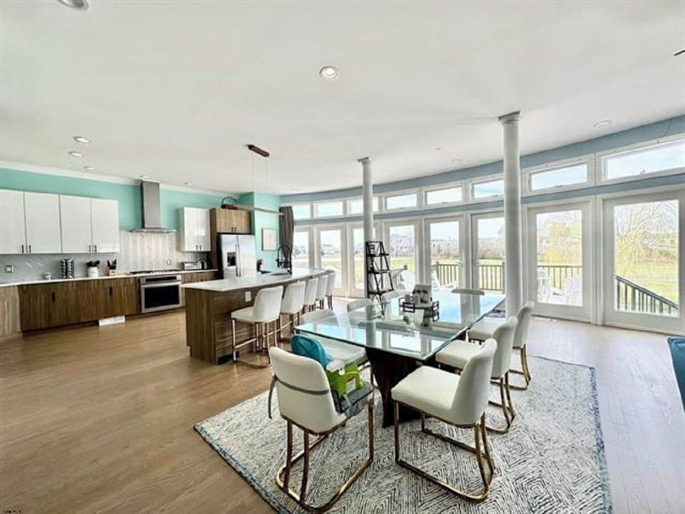 Dining room table seats 8 