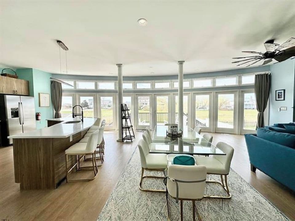 Dining area has gorgeous open golf course views