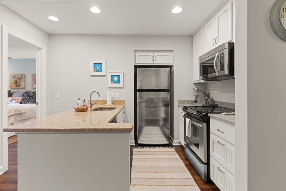 The kitchen is fully stocked with everything you need for those nights you'd rather cook in.