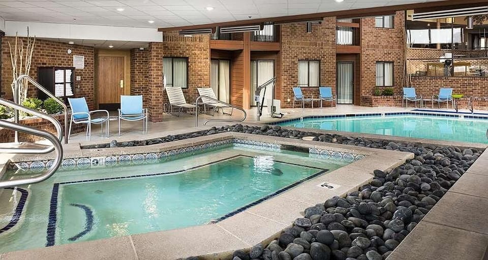 Unwind with a refreshing swim in the bright indoor pool.