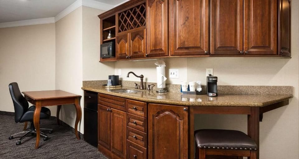 Start slow mornings with coffee at your in-room kitchenette.