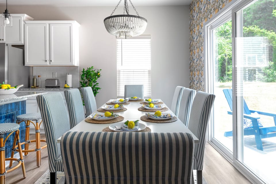 Dining area for 8. Has direct access to the outdoor area