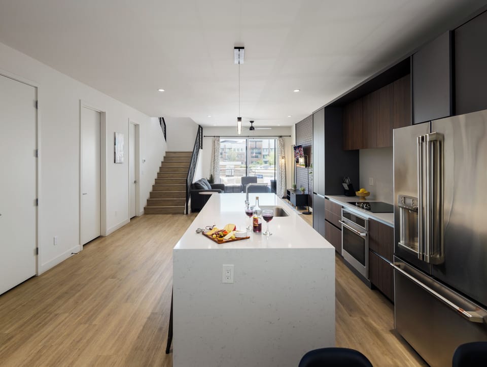 1st Floor: Fully equipped modern kitchen completely stocked with all culinary essentials and includes high-end Cafe stainless steel appliances.