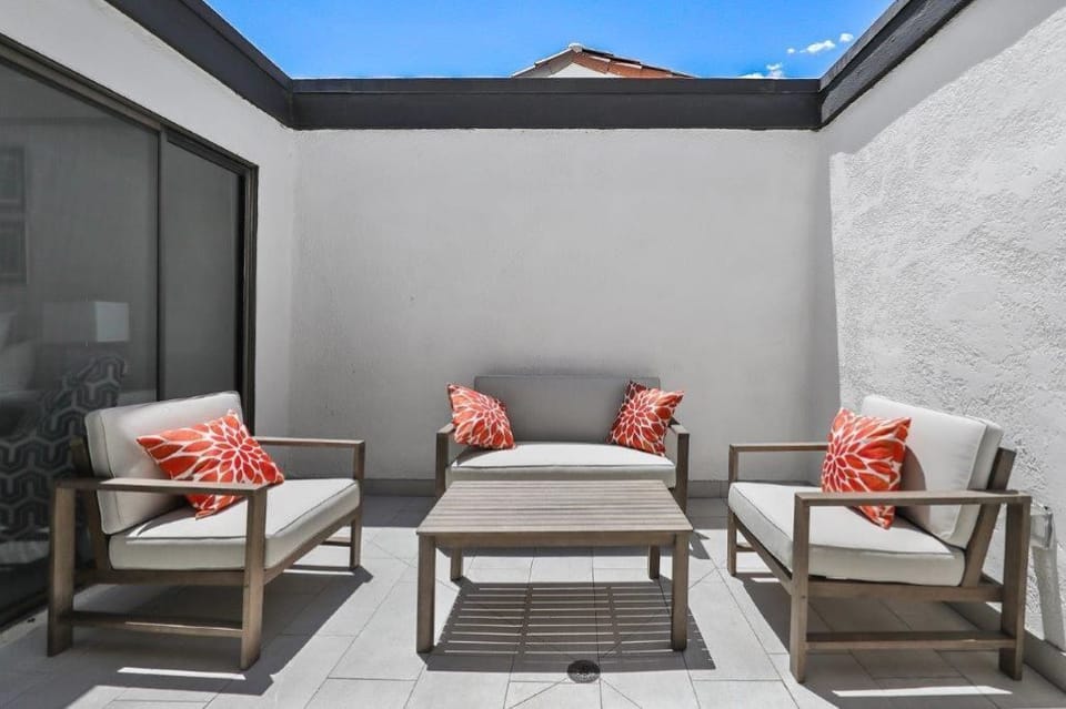 Private atrium for sunning, reading and relaxing. 