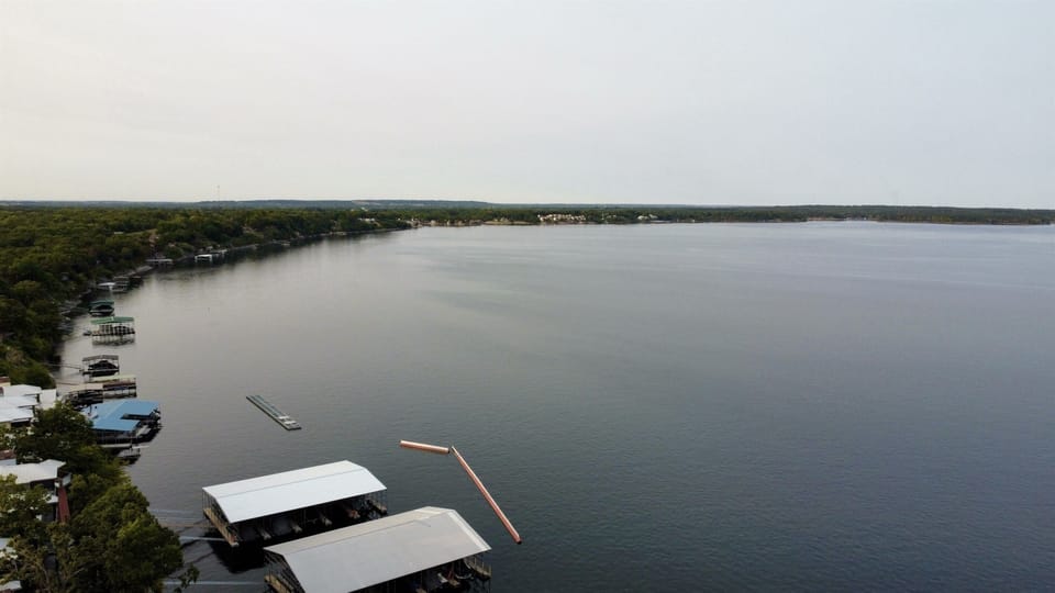 View from Bluff. Boat docks available