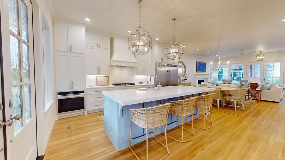 stunning kitchen with additional seating for 5