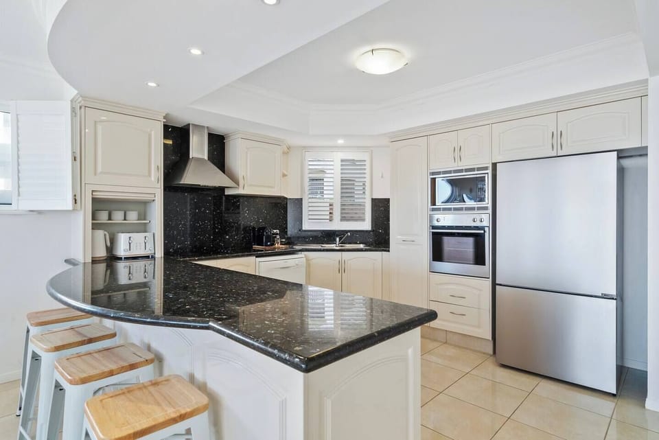 The large kitchen comes fully equipped for your holiday catering; with everything you’ll need to whip up a feast.

